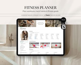 Fitness Planner Notion Template | Workout, Habit & Progress Tracker (Digital Download)