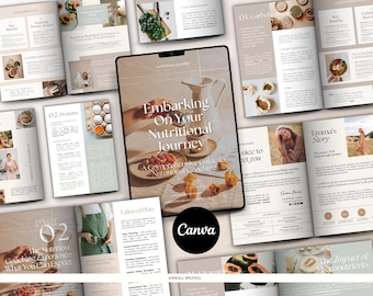 Canva-sjabloon voor e-book over voeding | Wellness- en gezondheidscoaches (90+ pagina's)