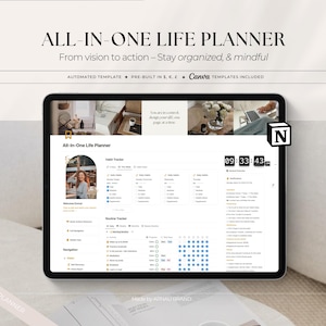 All-in-One Life Planner Notion Template | Complete Life Organization System | Aesthetic Dashboard 2026 image 1