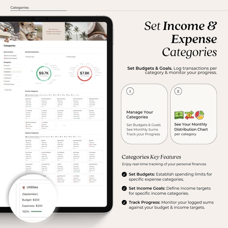 Ultimate Personal Finance Planner Notion Template With Charts Track