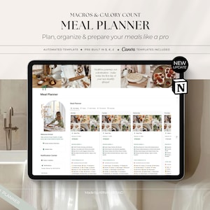2026 Mahlzeit Planer Notion Vorlage | Rezeptbuch & Ernährungsplan | mit Einkaufslisten (Digitaler Download)