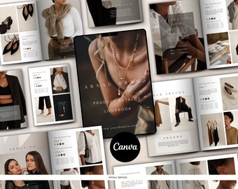 Magazine Lookbook Template for Canva | Editable Digital or Print Brochure | Retail Product Catalog with Price Display | Instant Download