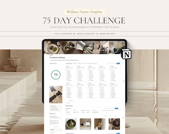 75 Day Intense Challenge Notion Template | 8 Rules | Habit & Workout Planner, Diet, Water, Reading, Progress Tracker (Digital Download)