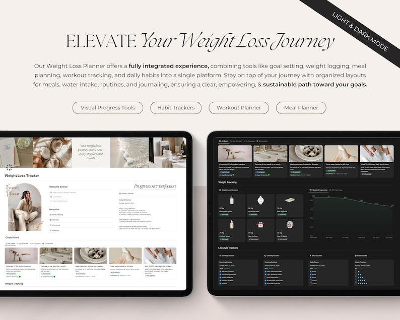 Weight Loss Planner Notion Template | Fitness, Nutrition, and Habit Tracker | with Reward System image 3