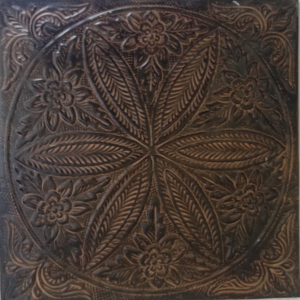 Vintage ceiling tiles in pressed metal,