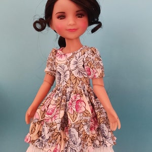 Elegant Floral Dress for Ruby Red Doll 14.5&quot;/37 cm