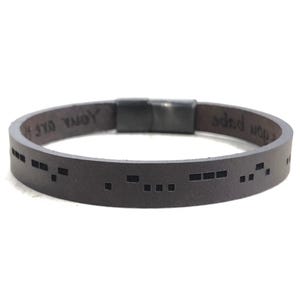 Morse Code Leather Bracelet Personalized Secret Message Leather Bracelet Custom  Engraved Gift for Men & Women Unisex Morse Code Bracelet