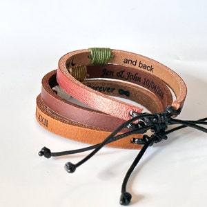 Gift for Men Personalized Men&#39;s Leather Bracelet For Men Custom Leather Bracelet Minimalist Engraved Bracelet for Him Leather Jewelry Mens