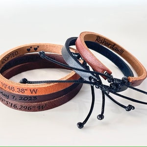 Gifts for All Secret Message Bracelet Personalized  Engraved Gifts for the Whole Family Bracelet for Her/His Unisex Custom Leather Bracelet