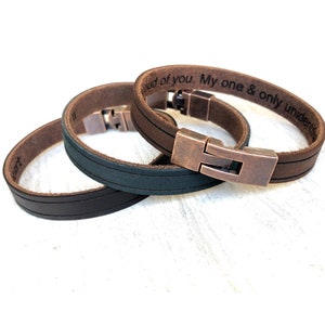 Hidden Message Bracelet For Men Leather Bracelet Custom Leather Bracelets Personalized Cuff  Bands Christmas Gifts Engraved Leather Jewelry
