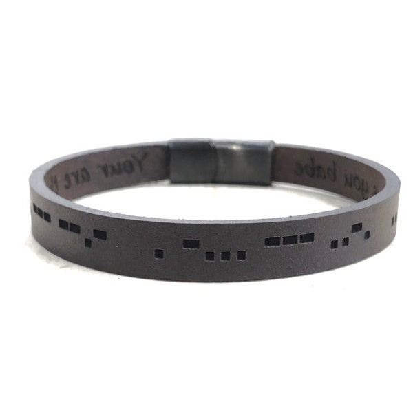 Morse-Code Armbänder für Männer Benutzerdefinierte Geschenke Geheime Nachricht Schmuck Jahrestag Geschenk für Ehemann Jungen Weihnachtsgeschenk für Sohn Geschenke für Männer