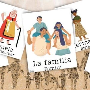 Family Words in Spanish Bilingual Flashcards