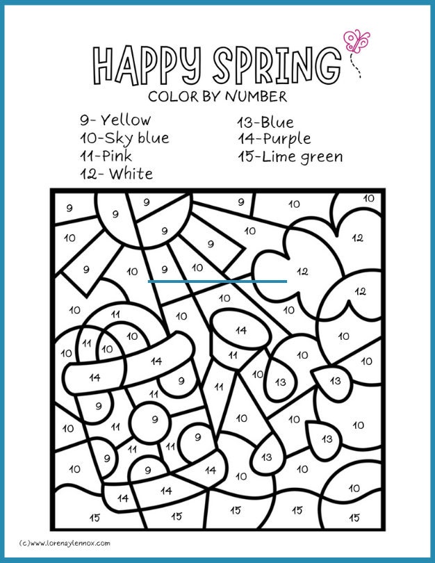Spring Color by Number Printables - Fun for All Ages! - Etsy