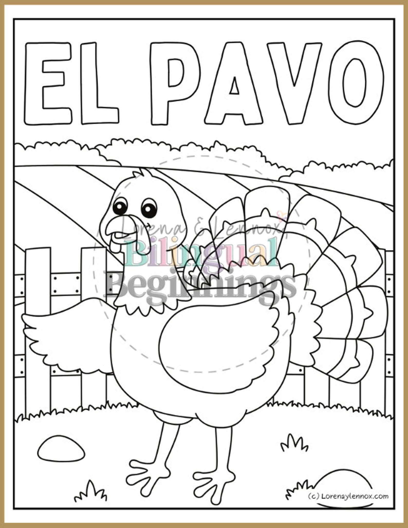 Farm Animal Coloring Pages in Spanish - Set of 10 - Etsy