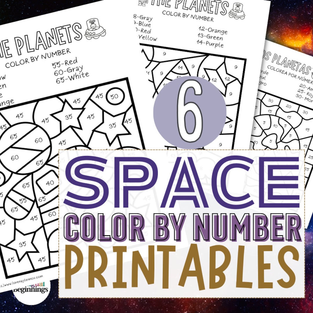 Space Color-by-number Printable Kit for Kids! - Etsy
