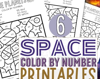 Space Color-By-Number Printable Kit for Kids!