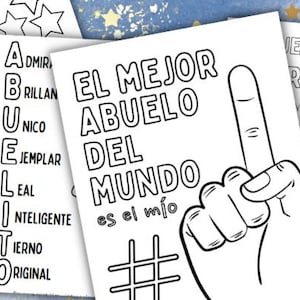 Dibujos para colorear del Día del Padre para el Abuelo en español