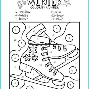 Winter Color by Number Printables - Etsy