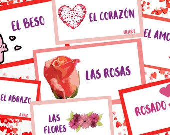 Valentine's Day Flashcards in Spanish