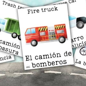 23 Transportation Vehicles Vocabulary Flashcards in Spanish