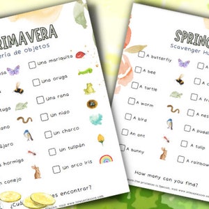 Spring Scavenger Hunt in Spanish and/or English