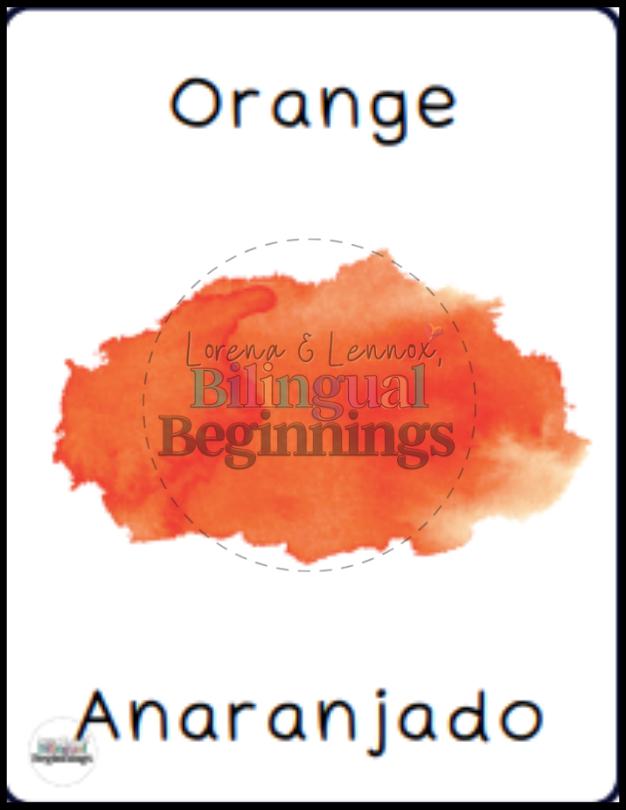 13 Bilingual Spanish english Color Flashcards in Spanish - Etsy