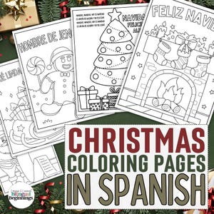12 Christmas Coloring Pages in Spanish