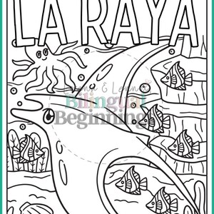 10 Ocean Animals Coloring Pages in Spanish - Etsy