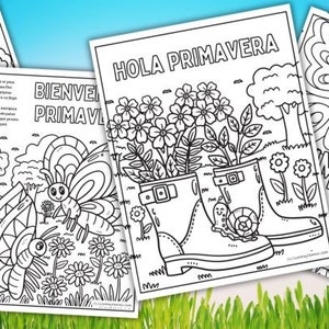 11 Spring Coloring Pages in Spanish