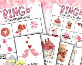 Valentine's Day Bingo Game in Spanish for Kids