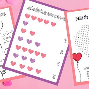 3 Valentine&#39;s Day Worksheets in Spanish