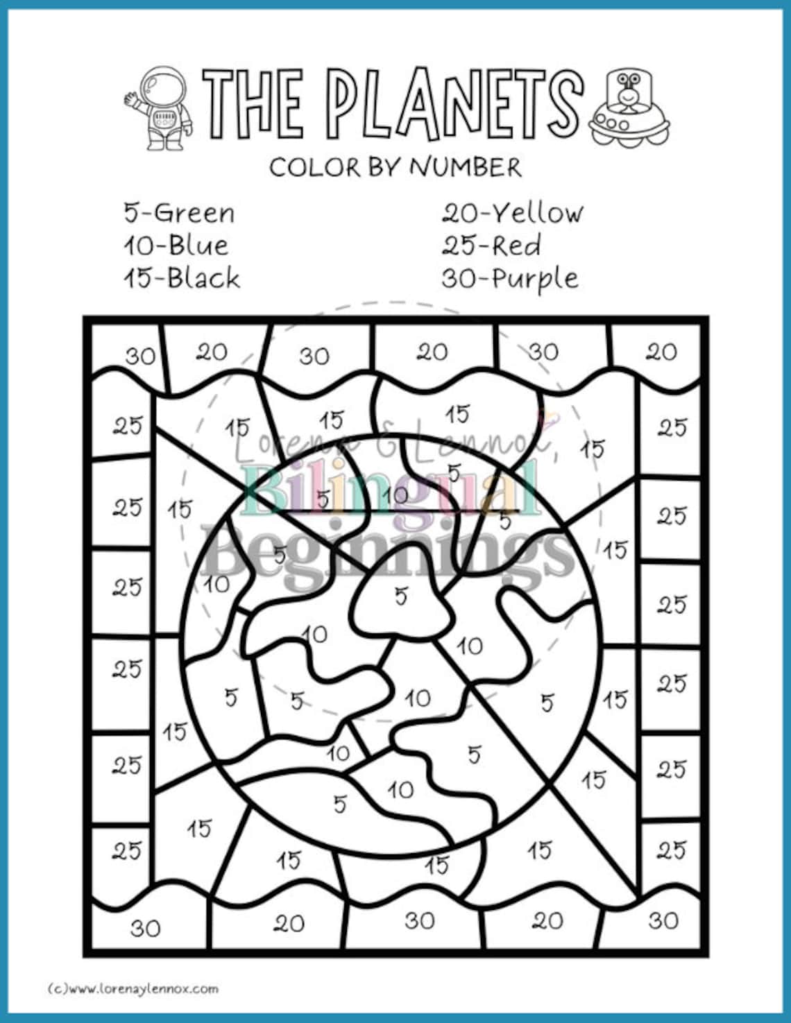 Space Color-by-number Printable Kit for Kids! - Etsy