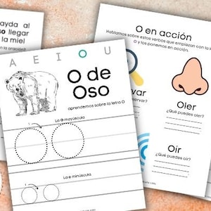 Letter O Printables in Spanish