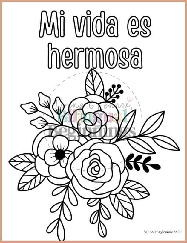 9 Positive Affirmations Coloring Pages for Kids in Spanish Etsy