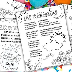 Happy Birthday Songs in Spanish: Printable Lyrics and Coloring Pages for Kids