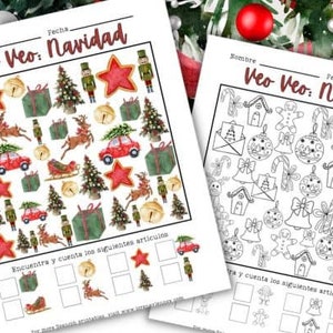 Christmas I Spy Printable in Spanish