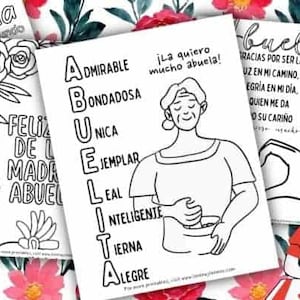 Dibujos para colorear del Día de la Madre para la Abuela en español