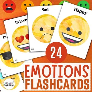 Ensemble de 24 cartes-éclair sur les émotions pour les enfants