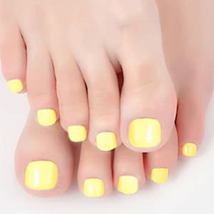 22pcs Yellow Toe Nail Wraps ~  Toenail Self-Adhesive Express Manicure Nail Polish Stickers  (XGD004)