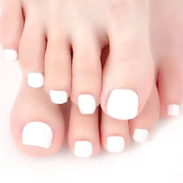 22pcs White Toe Nail Wraps ~  Toenail Self-Adhesive Express Manicure Nail Stickers & FREE Shipping! (XGD025)