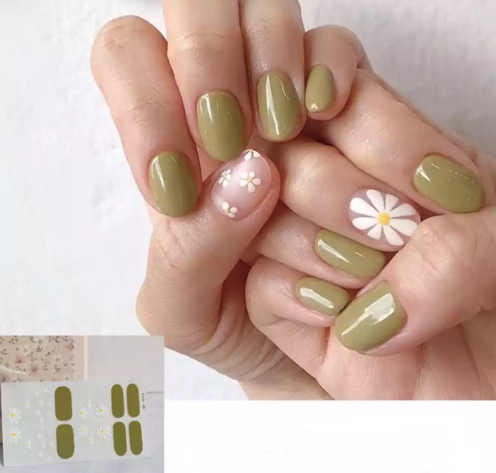 yellow green nail art designs