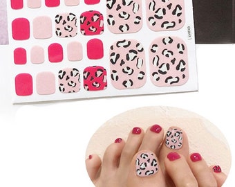 valentine nails pink nail wraps Nail wraps,toe nail wraps,leopard print