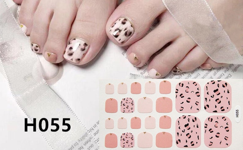 valentine nails pink nail wraps Nail wraps,toe nail wraps,leopard print