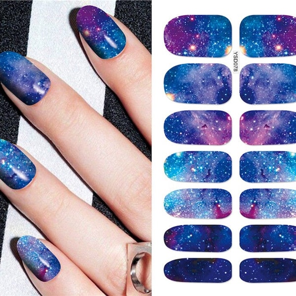14pcs Evening Sky Finger Nail Water Sticker Wraps ~  Fingernail Express Manicure Nail & FREE Shipping! (NS197)