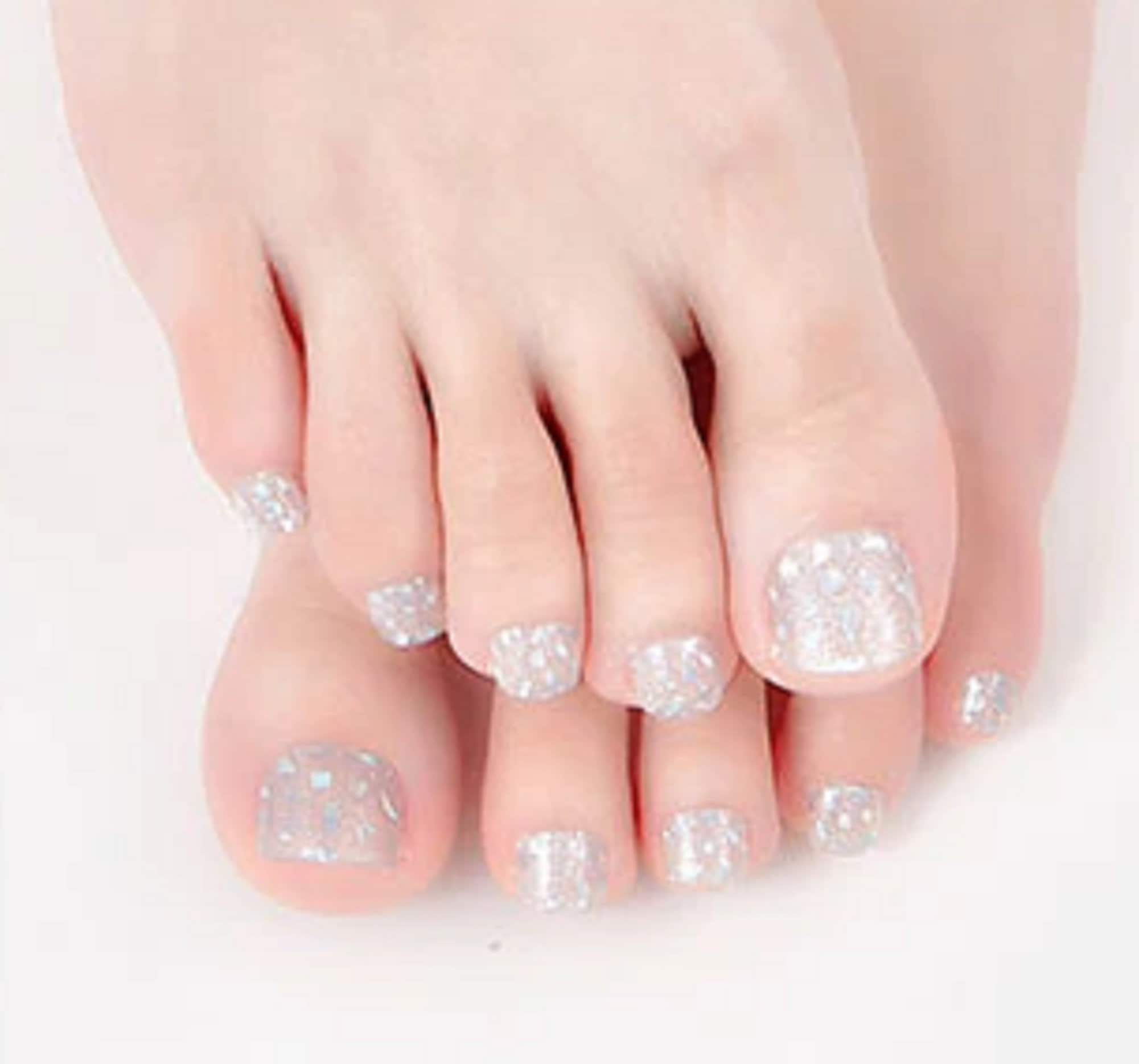 22pcs Silver & Clear Water Droplets Designs Toe Nail Wraps - Etsy Israel