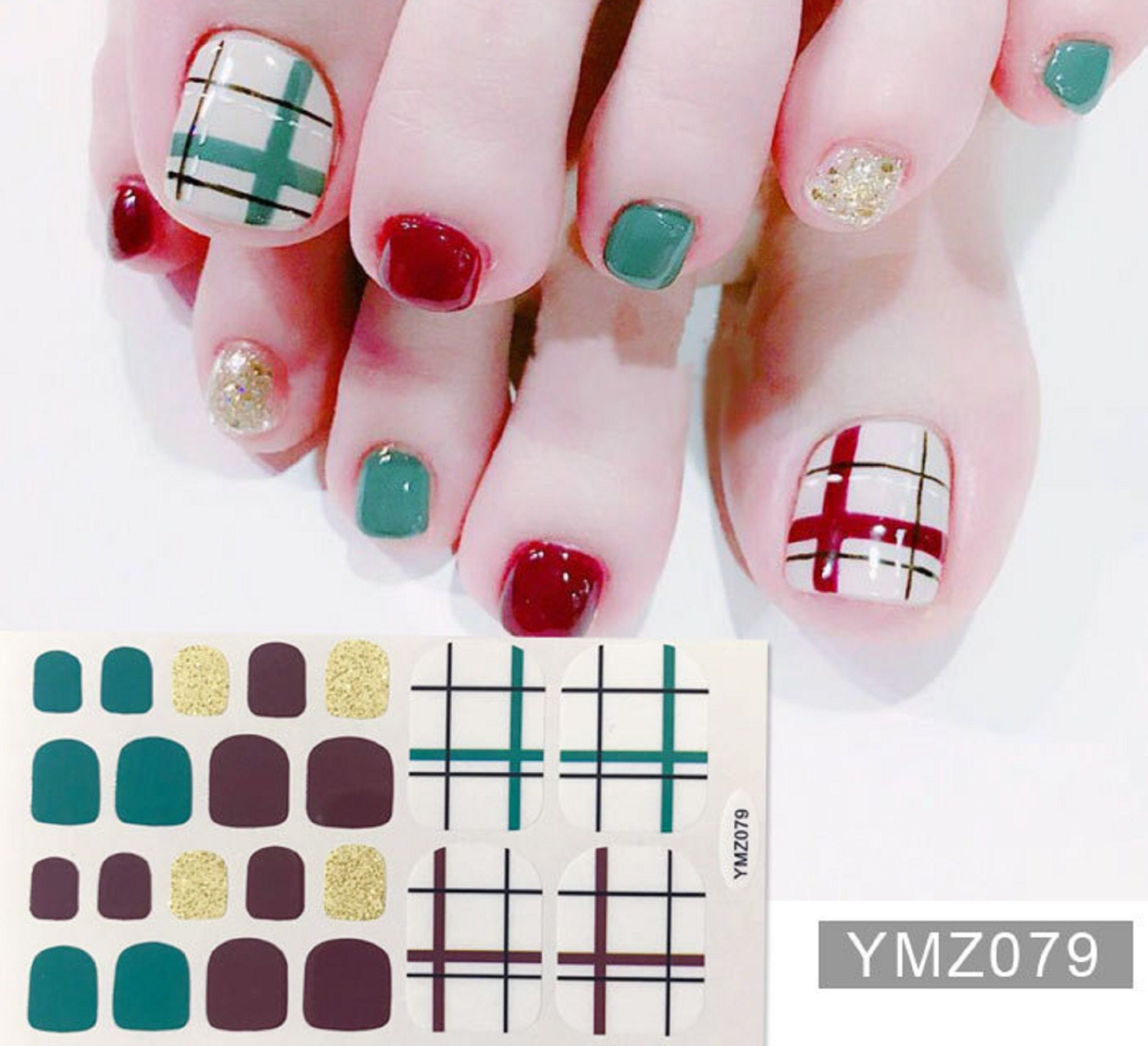 christmas toe nail art designs