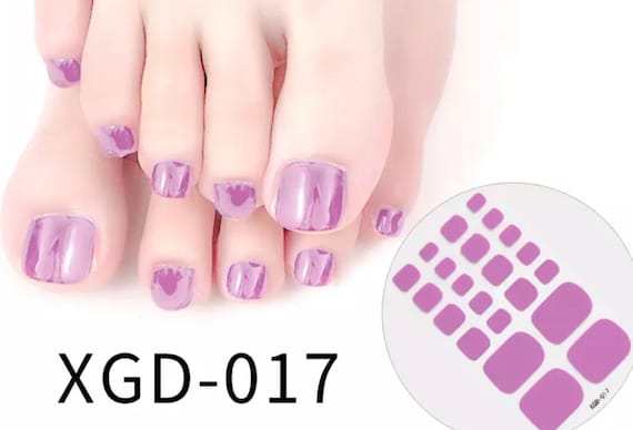 22pcs Magenta Purple Toe Nail Wraps ~ Toenail Self-adhesive
