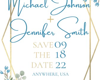 Floral Save the Date Digital Download - Customizable