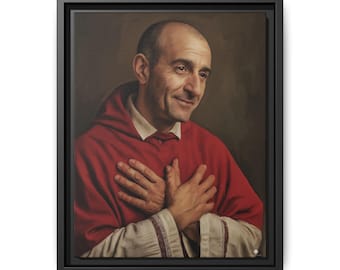 Decoración de pared con la imagen del Cardenal San Carlos Borromeo, santo católico de Milán. Celoso devoto, don espiritual, arte renacentista, católico.