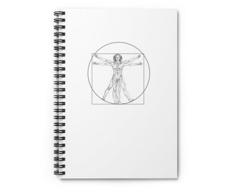 Vitruvian Man Spiral Notebook - Ruled Line